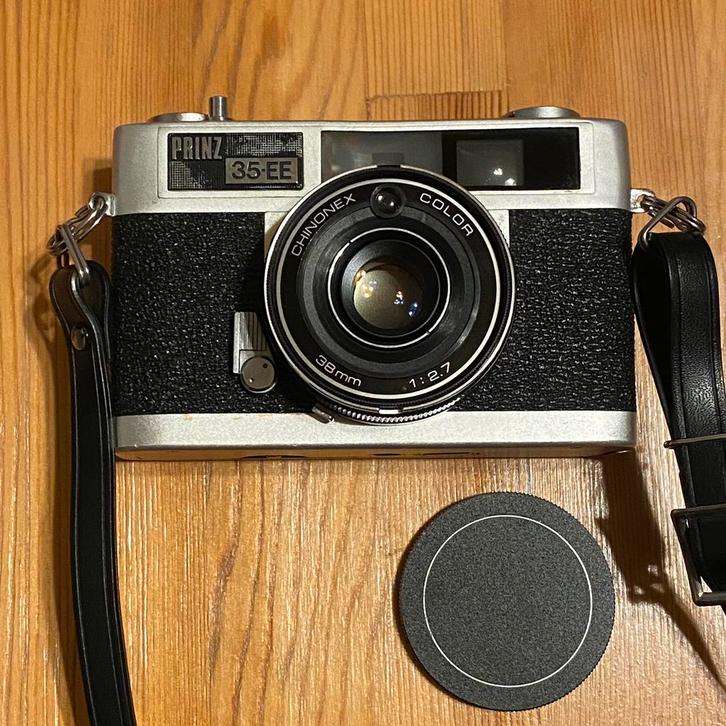 Prinz 35EE, Chinonex Color 38mm f2.7* als nieuw, Audio, Tv en Foto, Fotocamera's Analoog, Ophalen of Verzenden