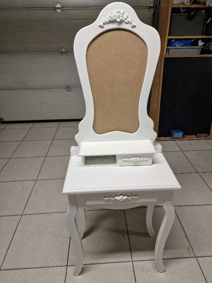 Houten witte make-up tafel, Huis en Inrichting, Tafels | Kaptafels, Gebruikt, 100 tot 150 cm, 50 tot 100 cm, Hout, Ophalen