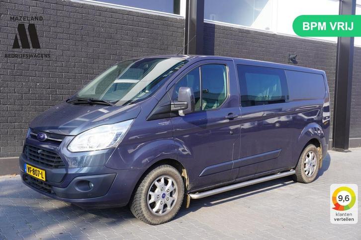 Ford Transit Custom 2.2 TDCI 125PK L2 Dubbele Cabine - Airco, Auto's, Bestelwagens en Lichte vracht, Bedrijf, ABS, Airconditioning