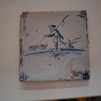Antieke Delftse tegel ca 1750 met landbouwer, Antiek en Kunst, Verzenden