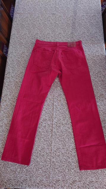 Levi's 501 Straight Leg Red Button-Fly Jeans Men's W34/L32 beschikbaar voor biedingen