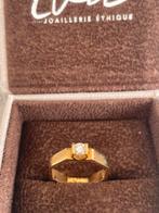 Solitaire ring 18 karaat geel goud versierd met 1 di, Geel, Nieuw, Ophalen of Verzenden, Dame