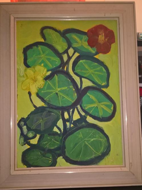 Gerrit Benner monogram "' O.i kers "' olieverf op karton, Antiek en Kunst, Kunst | Schilderijen | Modern, Verzenden