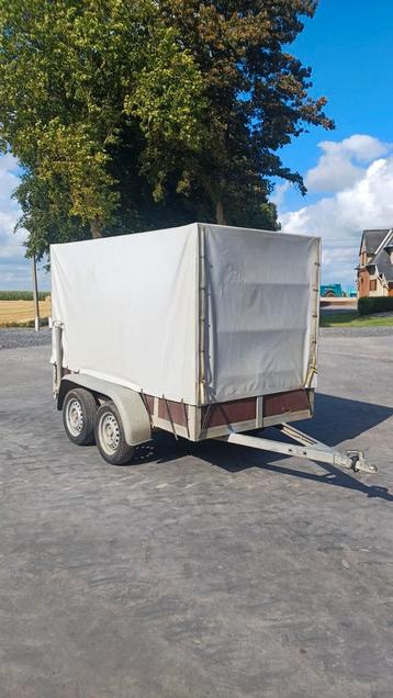 Remorque double essieux avec bâche, Autos : Divers, Enlèvement, Utilisé