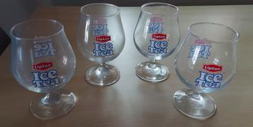 4 glazen Lipton Ice Tea, Verzamelen, Glas en Drinkglazen, Ophalen, Zo goed als nieuw