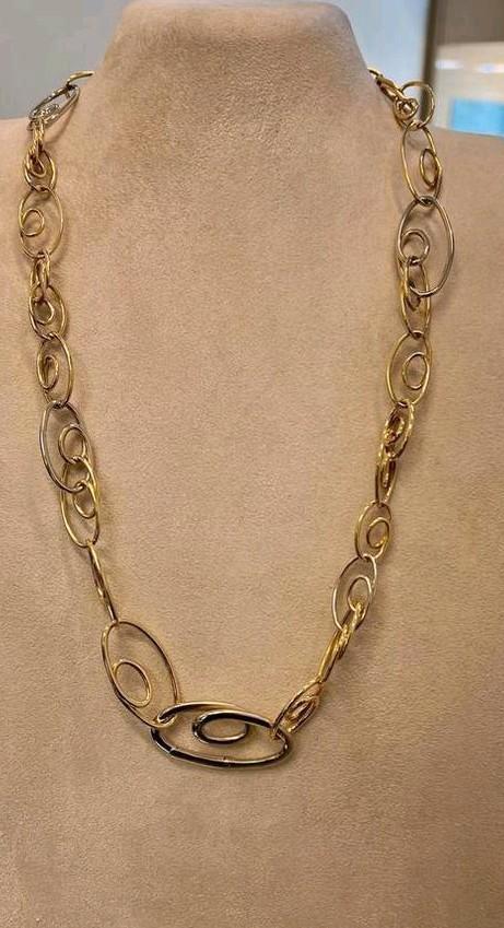 Gouden Halsketting "Pomelatto" 18k, Handtassen en Accessoires, Kettingen, Zo goed als nieuw, Goud, Geel, Ophalen of Verzenden