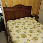 Antiek donker eiken bed, Ophalen, Gebruikt, Bruin, Tweepersoons