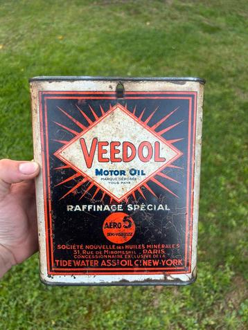 Bidon d’huile Olieblik olie blik oil can vintage Veedol rare