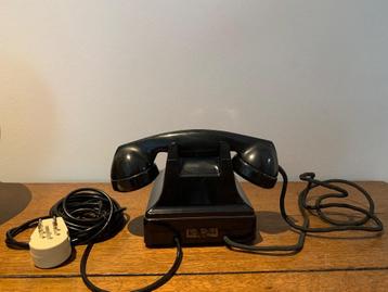 Téléphone de travail noir rétro vintage avec un son agréable, Télécoms, Enlèvement ou Envoi, Comme neuf, Avec cadran rotatif