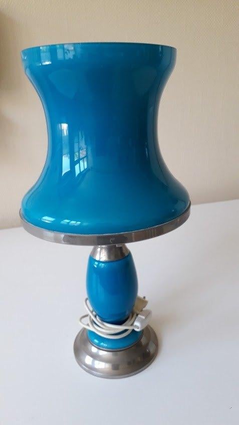 lampe diabolo opaline bleu assure, Antiquités & Art, Antiquités | Éclairage, Enlèvement