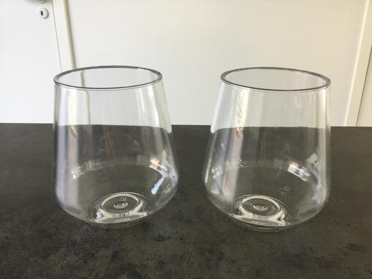 Nieuw! Set 2 onbreekbare kunststof water- / wijnglazen, Huis en Inrichting, Keuken | Servies, Nieuw, Glas of Glazen, Effen, Overige materialen