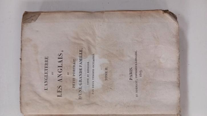 L'Angleterre et Les Anglais 1817 SPOTPRIJS  25 €, Antiek en Kunst, Antiek | Boeken en Manuscripten, Ophalen