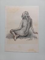 Originele tekening vrouw - gesigneerd Lobin, Antiek en Kunst, Ophalen of Verzenden