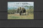 BLOKJE  S. TOME  E  PRINCIPE -  Afrikaanse Olifant, Verzenden, Gestempeld, Dier of Natuur