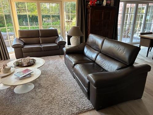 Stijlvol Natuzzi salon te koop 3Z+2Z, Maison & Meubles, Fauteuils, Comme neuf, Cuir, 125 cm ou plus, 100 à 125 cm, Enlèvement