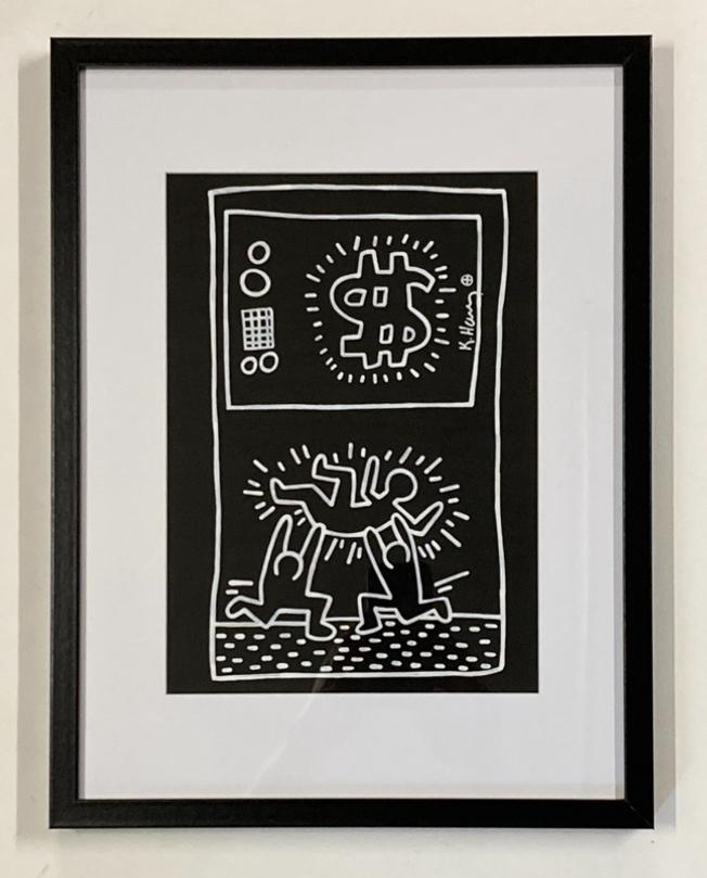 Keith Haring: tekening met Premium-frame, Antiek en Kunst, Kunst | Designobjecten, Ophalen of Verzenden