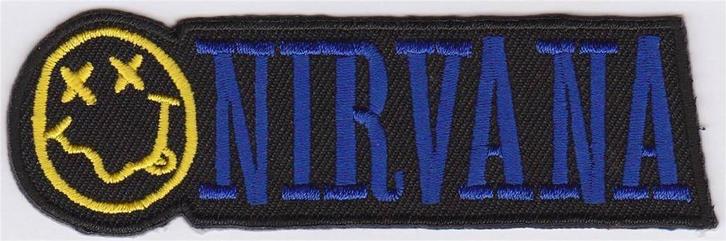 Nirvana stoffen opstrijk patch embleem #5, Verzamelen, Muziek, Artiesten en Beroemdheden, Nieuw, Kleding, Verzenden