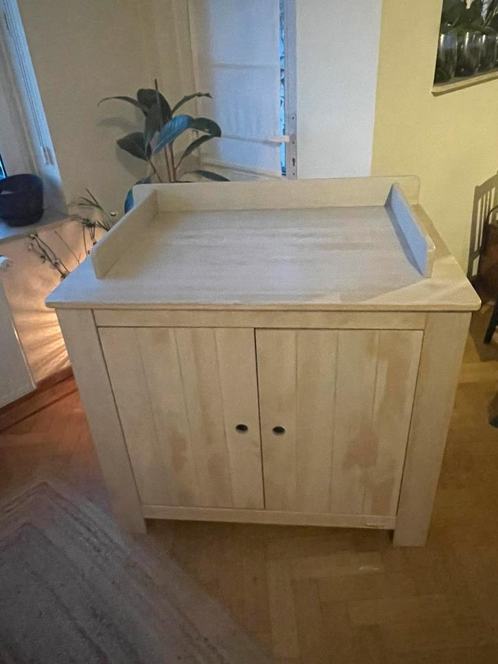 Ladekast/commode Torck onbewerkt hout wit gebeitst, Kinderen en Baby's, Kinderkamer | Commodes en Kasten, Zo goed als nieuw, Commode