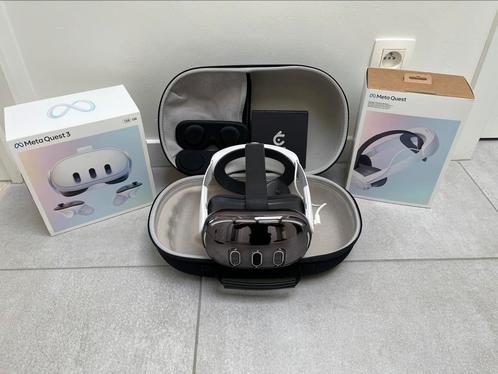 Meta Quest 3 128GB | Elite strap met accu | Hons VR | Case, Games en Spelcomputers, Virtual Reality, Zo goed als nieuw, Ophalen