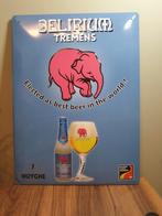 Metaal Reclamebord - Delirium Tremens -, Verzamelen, Biermerken, Ophalen of Verzenden, Zo goed als nieuw, Reclamebord, Plaat of Schild