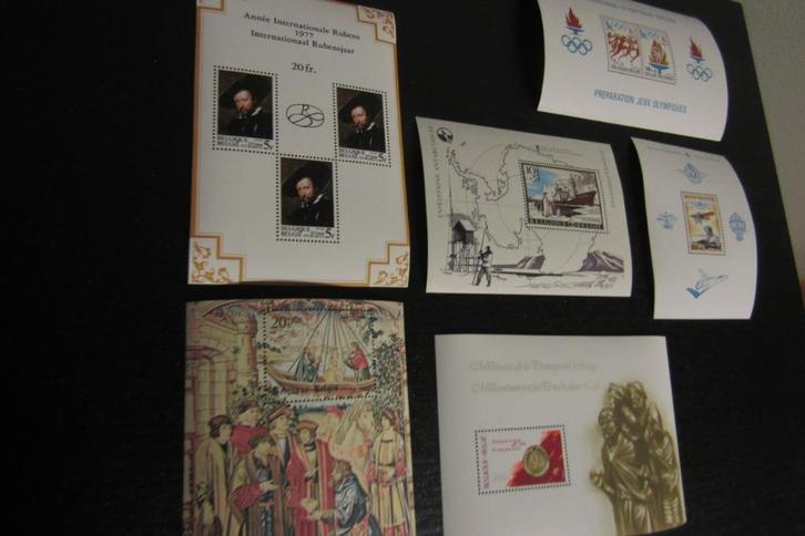 Postzegels België: 6 blokken, Postzegels en Munten, Postzegels | Europa | België, Postfris, Olympische Spelen, Ophalen of Verzenden