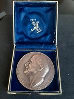 Grote bronzen medaille van Robert Schuman 1950, Postzegels en Munten, Ophalen of Verzenden, Brons