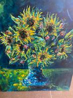 Zonnebloemen olieverf , eigen schilderkunst !, Ophalen of Verzenden