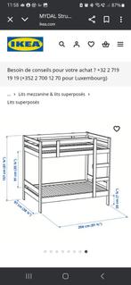 Lits superposés en pin massif IKEA Mydal 90x200, Maison & Meubles, 90 cm, Enlèvement, Utilisé, 200 cm