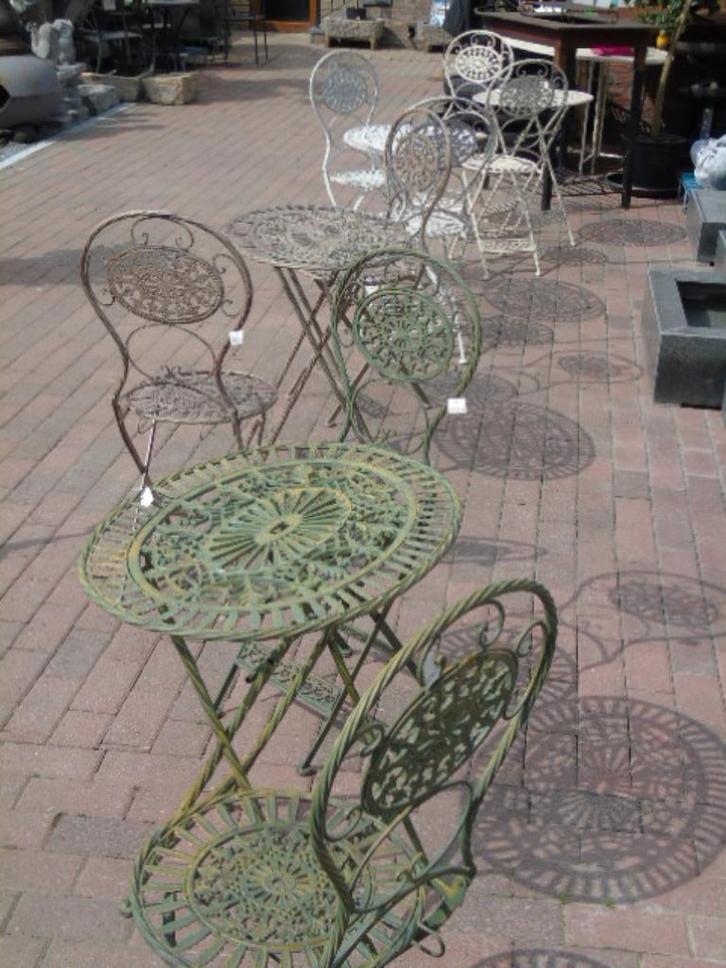Gietijzeren smeedijzeren tuinset in 3 kleuren verkrijgbaar!, Tuin en Terras, Tuinmeubel-accessoires, Nieuw, Ophalen