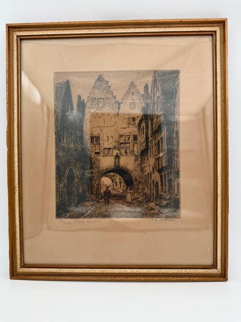 Gravure, Alfred Van Neste, Antiek en Kunst, Kunst | Etsen en Gravures, Ophalen of Verzenden