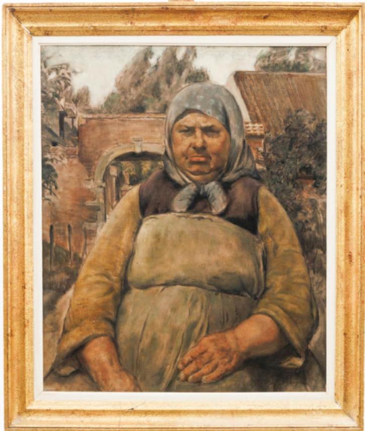 Victor Hageman (1868-1938): Boerin (O/D, 104 x 93 cm), Antiek en Kunst, Kunst | Schilderijen | Klassiek, Ophalen