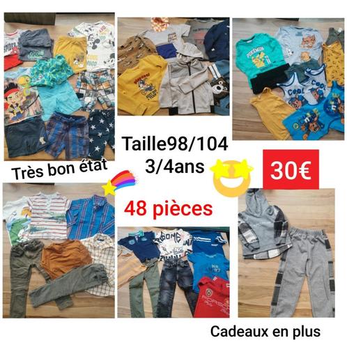 Vêtements garçons 3 /4ans, Kinderen en Baby's, Kinderkleding | Maat 98, Zo goed als nieuw, Jongen, Overige typen, Ophalen