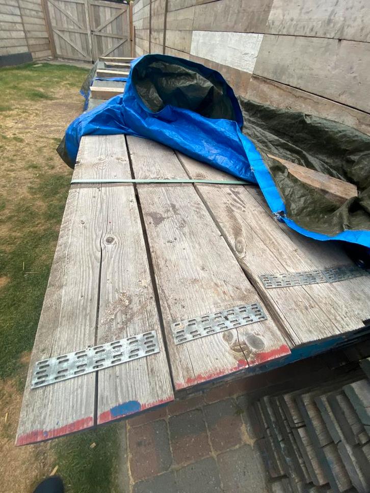 Steigerhout, steigerdelen , steigerplanken, (gebruikt), Doe-het-zelf en Bouw, Hout en Planken, Zo goed als nieuw, Steigerhout