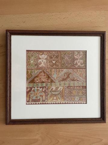 Ingekaderde batik uit Java beschikbaar voor biedingen