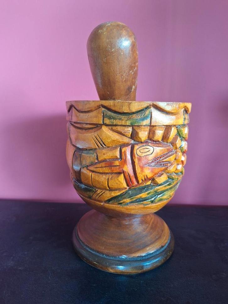 Mortier et pilon en bois, Antiek en Kunst, Antiek | Keukengerei, Ophalen of Verzenden