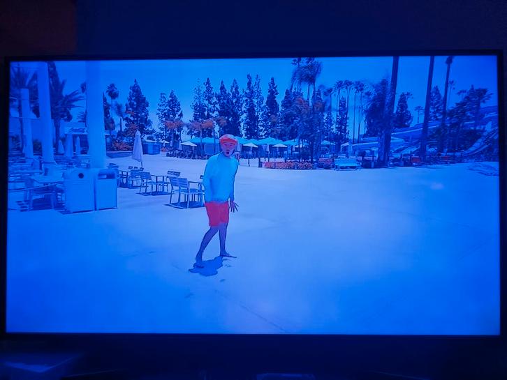 Samsung Smart TV 55"-blauw beeld,zonder remote, krassen,..., Audio, Tv en Foto, Televisies, Gebruikt, 4k (UHD), Samsung, Smart TV