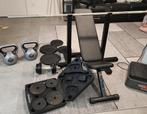 Halterbank met halterstang
Met gewichten, Sport en Fitness, Fitnessmaterialen, Ophalen, Zo goed als nieuw
