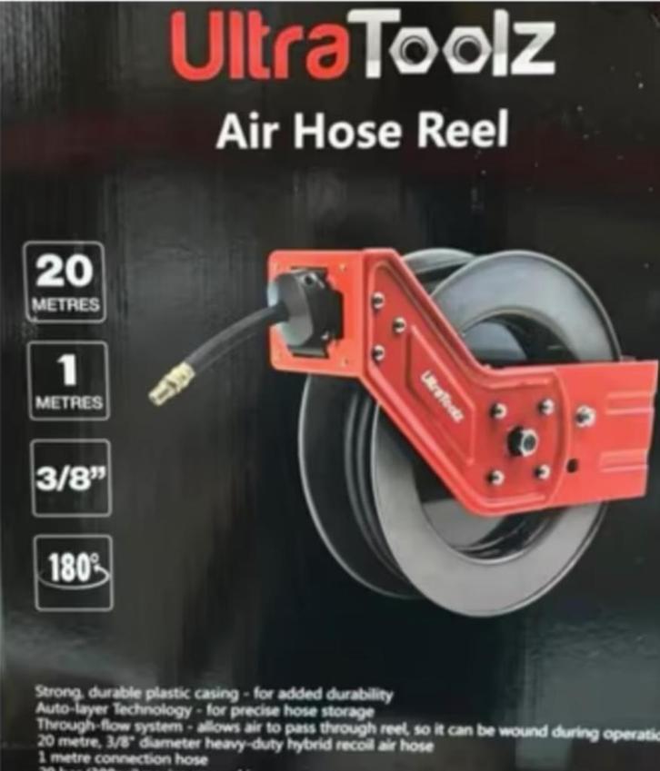 Luchtslang op haspel – 20 meter - Enrouleur de tuyau d'air, Doe-het-zelf en Bouw, Compressors, Nieuw, Ophalen of Verzenden