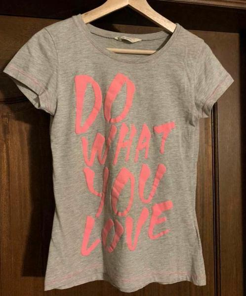 grijs t-shirt h&m 'do what you love' maat 158/164 12-14 jaar, Kinderen en Baby's, Kinderkleding | Maat 158, Gebruikt, Meisje, Shirt of Longsleeve