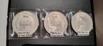 3 pièces 500 francs - 60e anniversaire du Roi Baudouin 1991, Timbres & Monnaies, Enlèvement ou Envoi, Monnaie en vrac, Argent