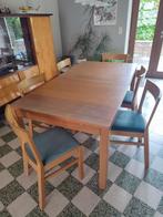 table et chaises plaqué chêne, Ophalen, Gebruikt, 50 tot 100 cm, Vijf personen of meer