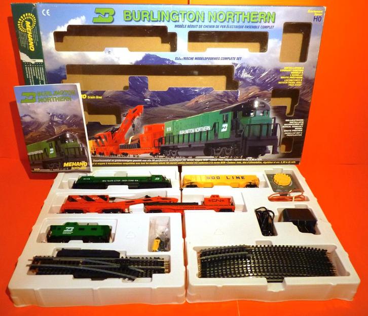 SET COMPLET MEHANO - TRAIN B.N. LOCO, GRUE, WAGONS, RAILS..., Hobby & Loisirs créatifs, Trains miniatures | HO, Comme neuf, Set de Trains
