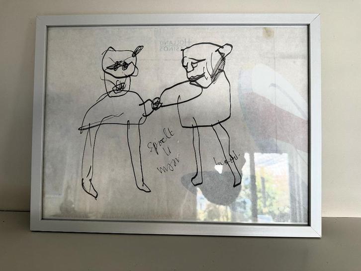 Herman Brood - tekening gesigneerd, Antiek en Kunst, Kunst | Schilderijen | Klassiek, Ophalen