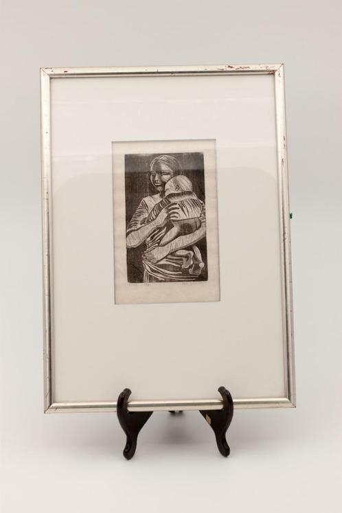 Houtsnede op zijdepapier - Lea Goovaerts, Antiek en Kunst, Kunst | Litho's en Zeefdrukken, Ophalen of Verzenden