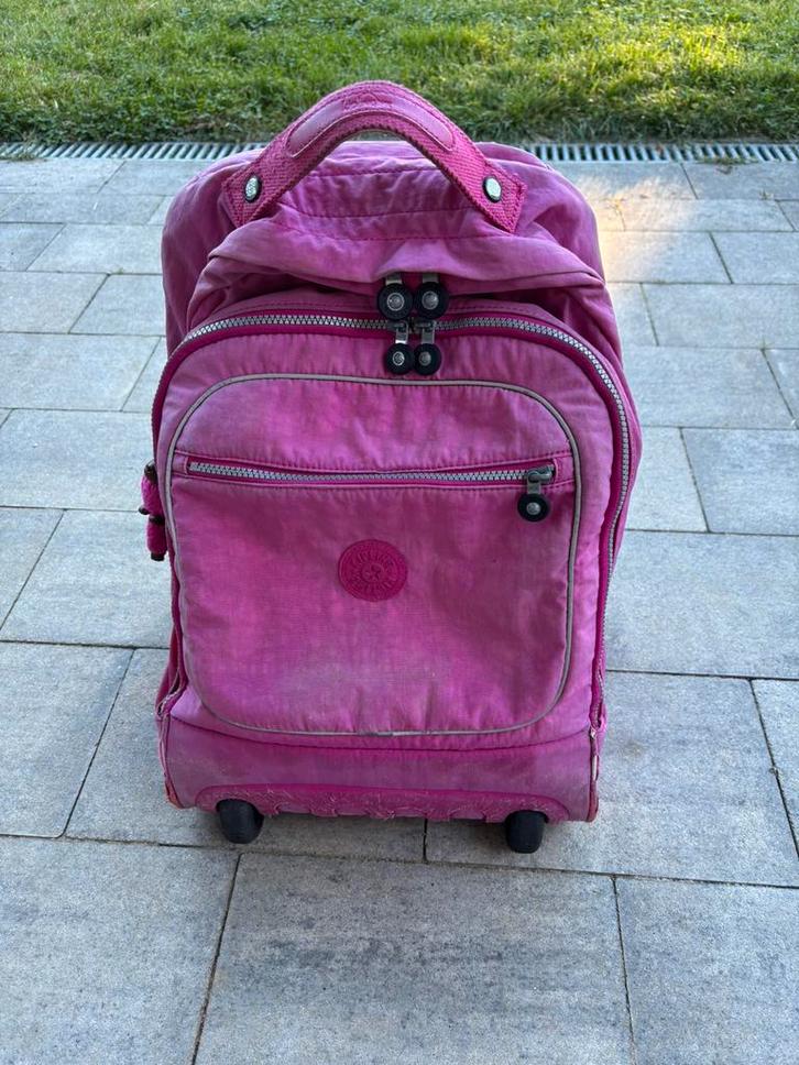 Kiplîng rugzak met wielen, Handtassen en Accessoires, Tassen | Schooltassen, Gebruikt, Rugtas, 30 tot 40 cm, 40 tot 50 cm, Roze