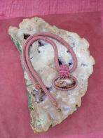 Agaat halsketting met hanger, Nieuw, Met kristal, Ophalen of Verzenden, Roze