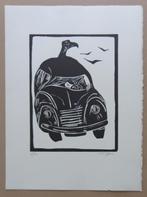 ROLAND TOPOR / KAFKA ONDERWERELD / ZW-W LINOSNEDE / 38x28cm, Ophalen of Verzenden