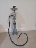 Blauw/zilverkleurige waterpijp/shiha, Ophalen of Verzenden, Zo goed als nieuw