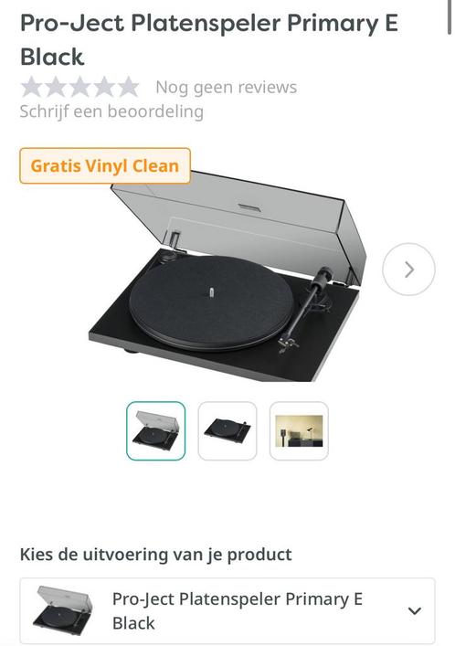 Pro-Ject Platenspeler Primary E Black, TV, Hi-fi & Vidéo, Tourne-disques, Neuf, Tourne-disque, Enlèvement