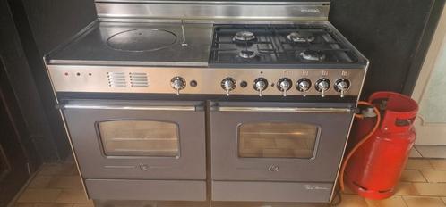 Cuisinière 120 cm, 5 brûleurs, 2 fours, coupé du feu, butane, Electroménager, Cuisinières, Comme neuf, Gril, Enlèvement